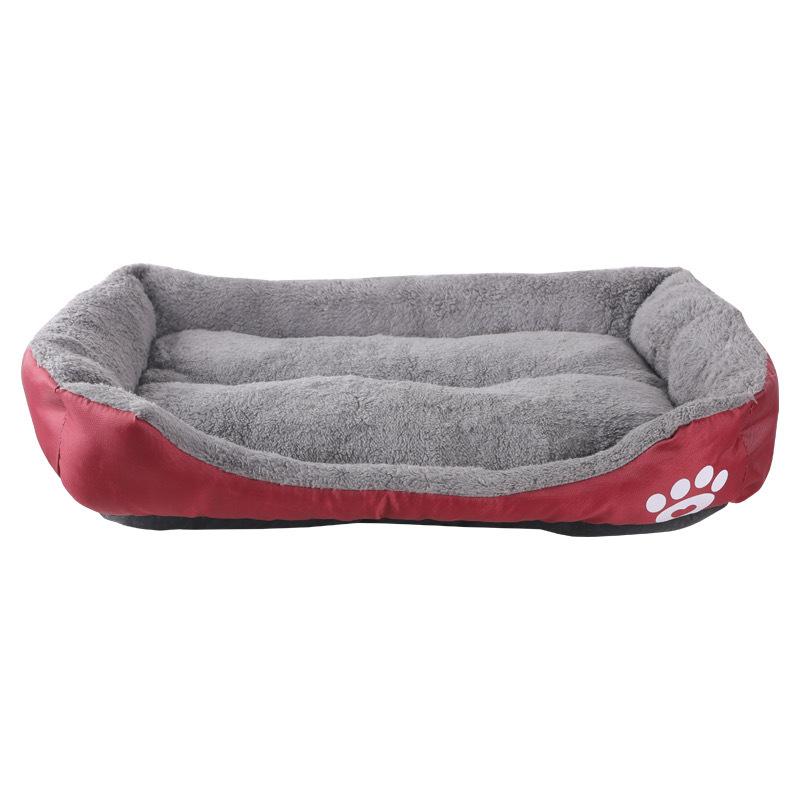 Doghouse All Seasons Universal Non-slip Square Candy Colored Footprints Dog Mat Fashionable Plush Winter Warm Pet Cat and Dog Kennel