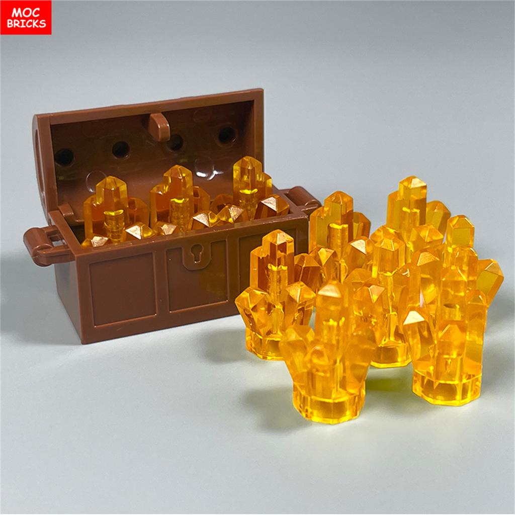 MOC Bricks Treasure Box Ore Trans Gem Precious Crystal Stone Building Blocks Educational Assembled Parts Toys For Kids Gift