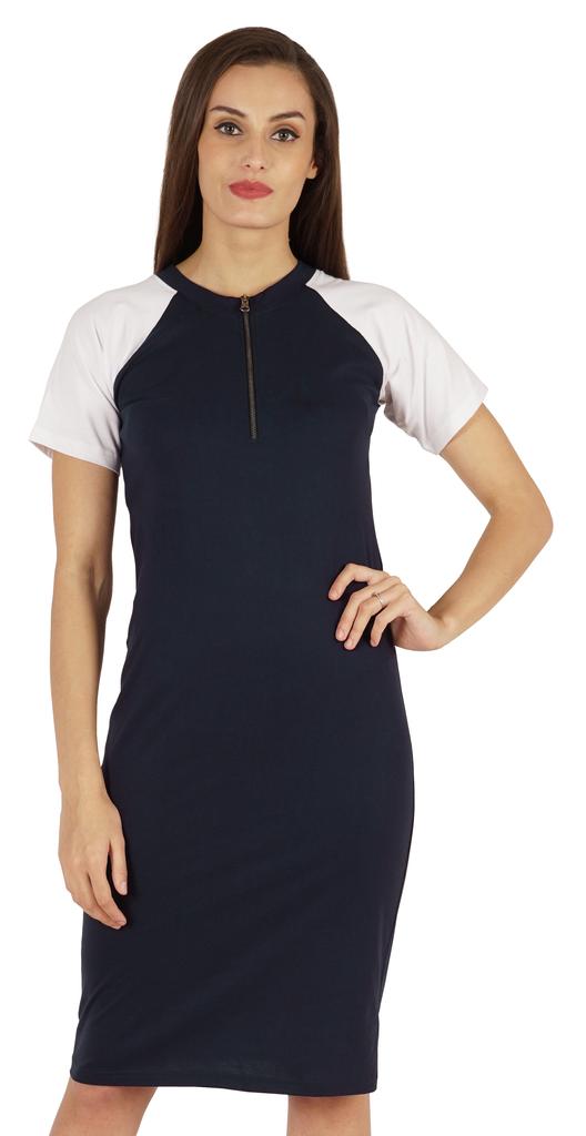 Inkmeso Solid Short Raglan Sleeves Dress For Women  s Summer Casual Sporty Bodycon T-Shirt