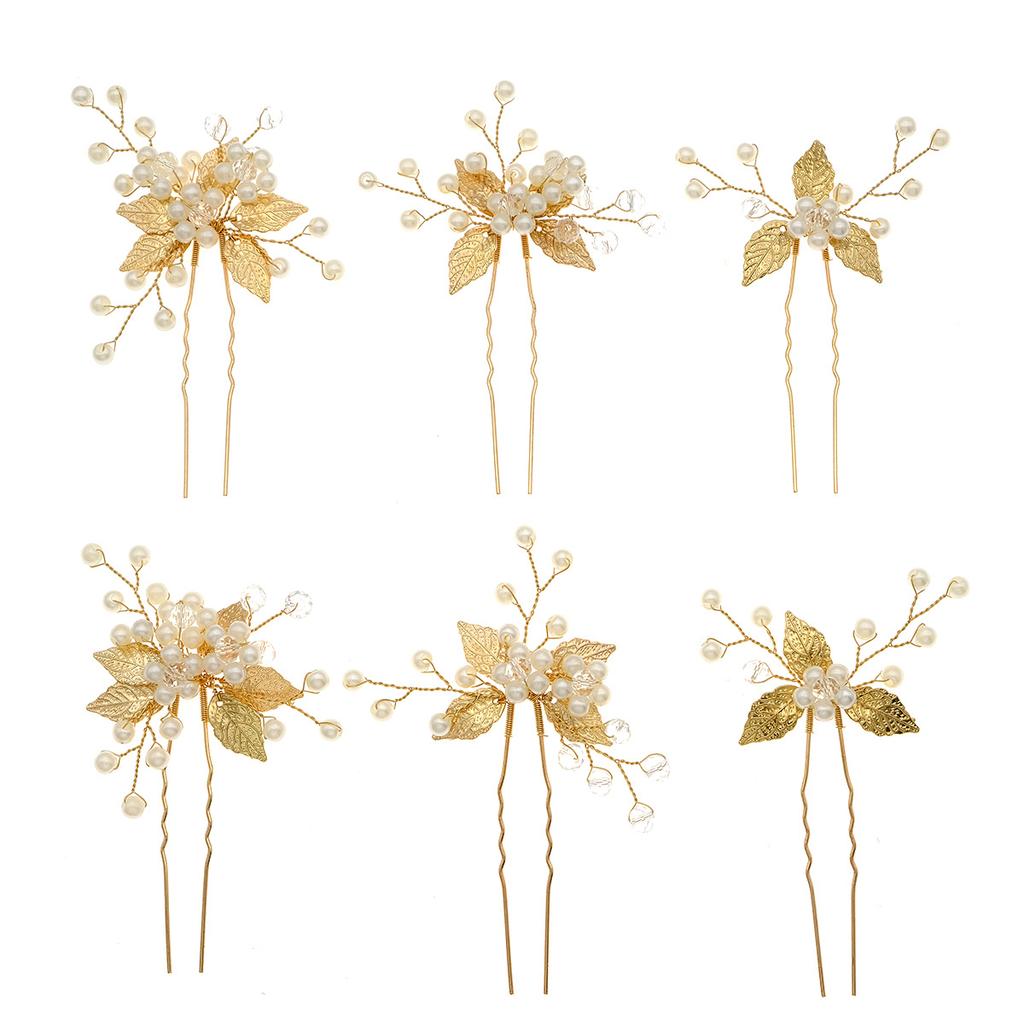 Retro ślubny ozdobny grzebień, ręcznie robiona spinka do włosów, kryształowo-perłowa ślubna spinka do włosów, złota spinka do włosów z kwiatami i liśćmi