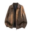 New PU leather jacket for men, American vintage workwear style, tough relaxed style, old money street style, minimalist
