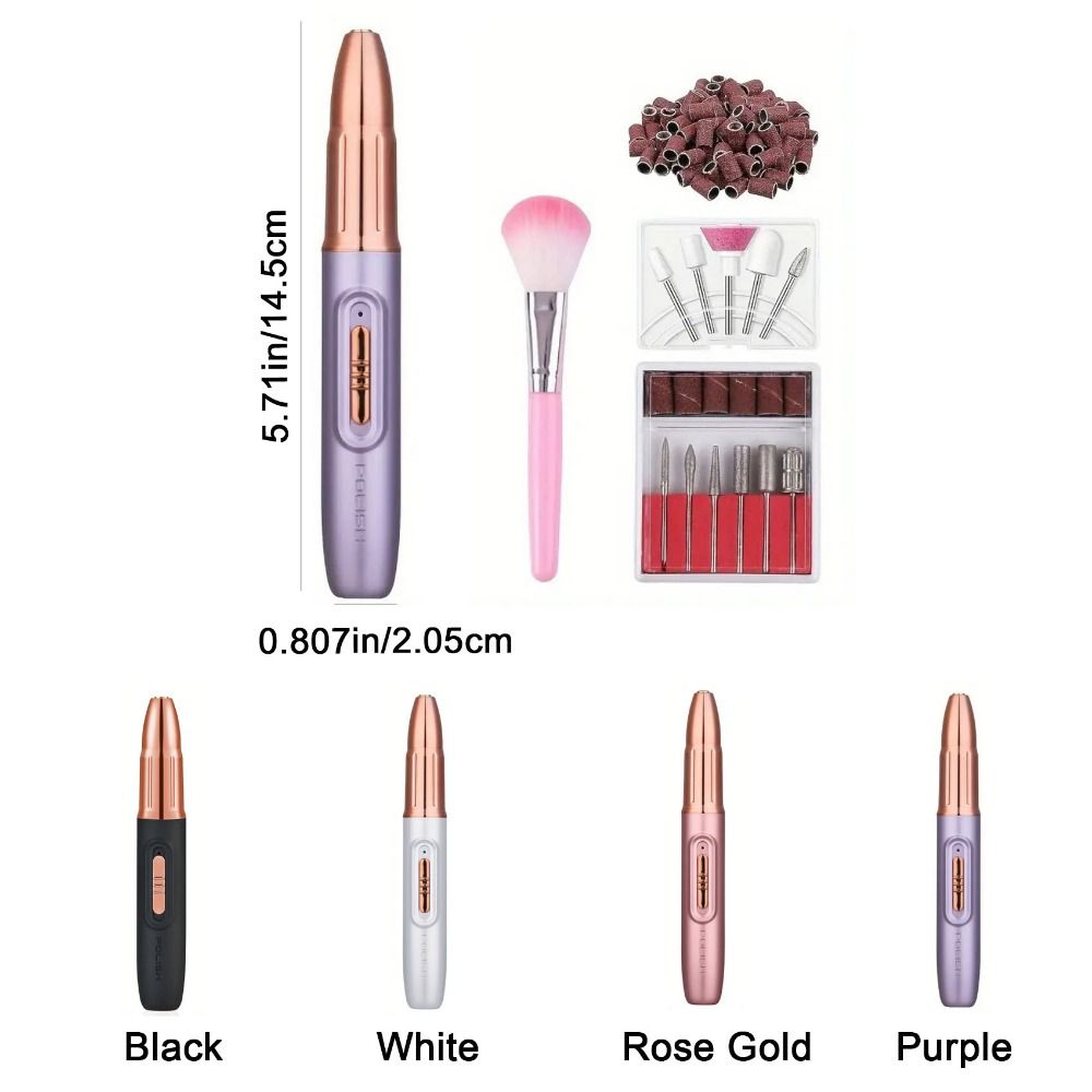 Low Noise Electric Nail Drill Machine Rechargeable Wireless Nail Dryer Nail Sanding File  Home Use