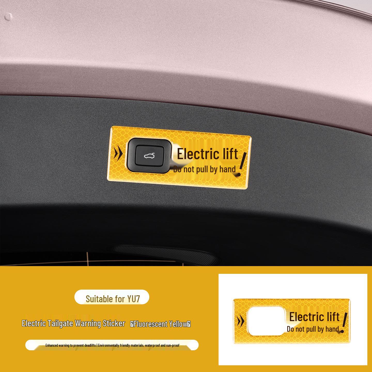 Xiaomi SU7 Electric Tailgate Warning/Trunk Switch Reflective Car Sticker