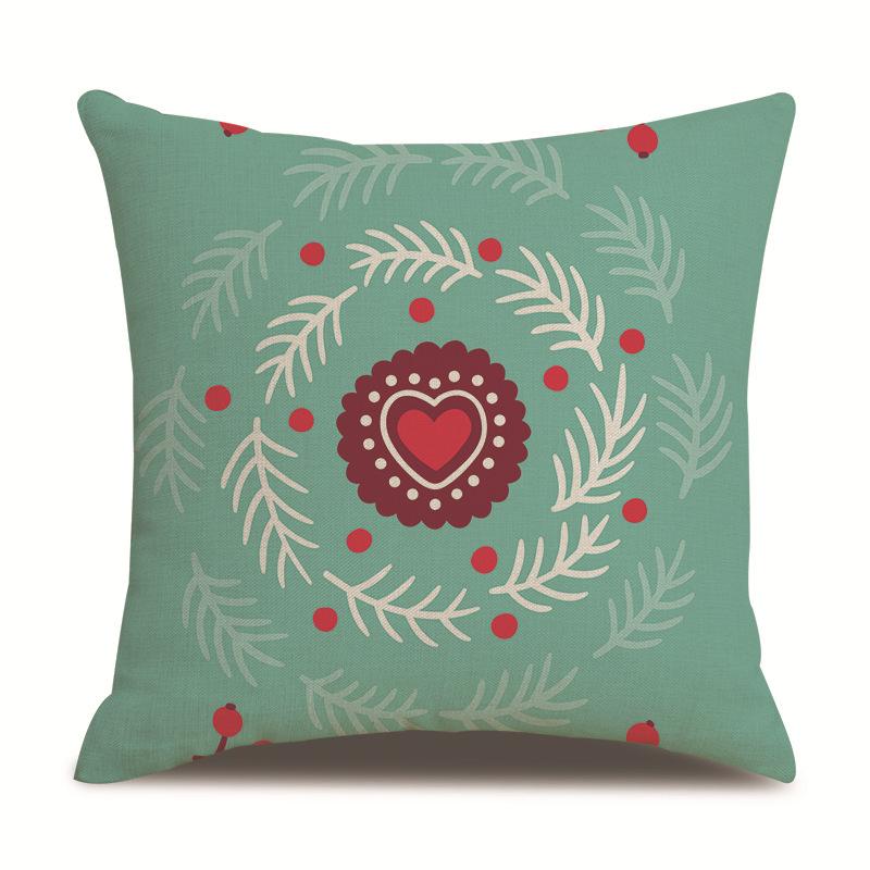 Christmas Creative Single-sided Pillowcase Living Room Linen Car Pillowcase Sofa Pillowcase Bedside Cushion Cover