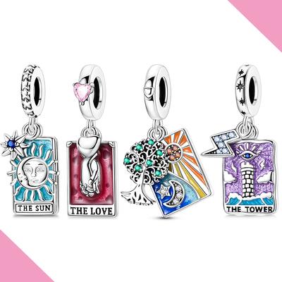 Copper Original Charms Tarot Card Love Sun Fit Bracelet Making For Woman Jewelry