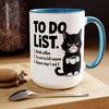 Cat To-Do List Coffee Mug Ceramic Tea Cup with Humorous Checklist