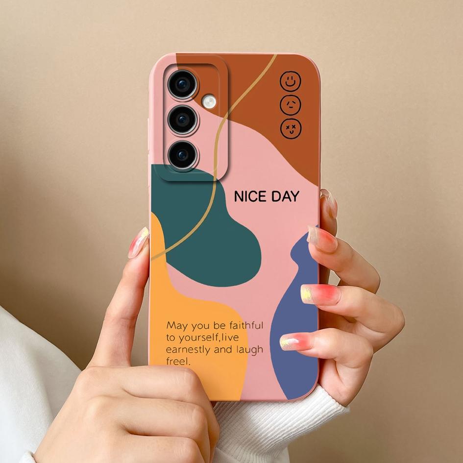 Contraportada para Samsung Galaxy S24 + S24 Ultra A15 M15 A55 F15 A35 Funda de silicona líquida Patrón de cuadros a la moda Parachoques de alta calidad a prueba de golpes para Samsung