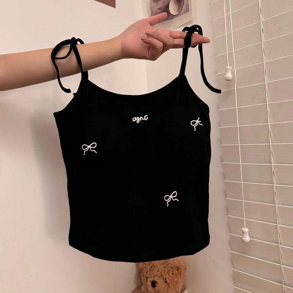Dopamine Lace-Up Camisole with Chest Pads: Women's Slim Fit Summer Vest