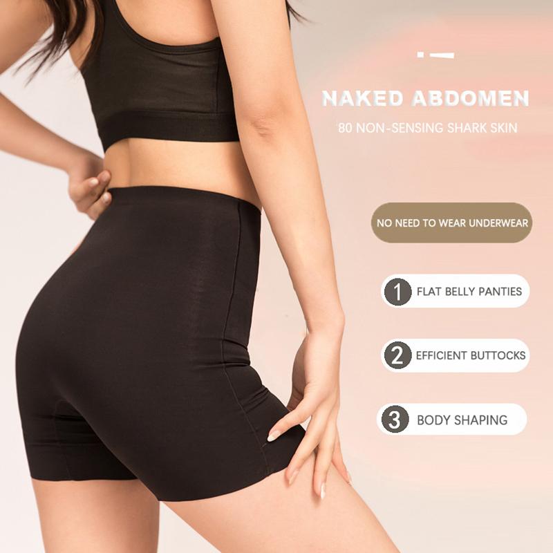 Flarixa 2 i 1 Sikkerhetsshorts under skjørt Sømløse dameshorts Høy midje Magekontroll Truser Is Silke Pustende Bokserbriefs