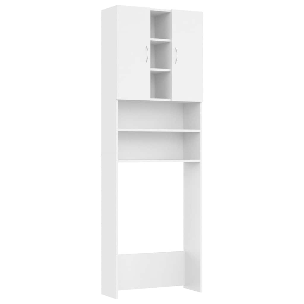 Washing Machine Cabinet White 64 x 25.5 x 190 cm