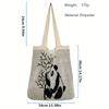 Bolsa Tote Nova com Padrão de Panda, Bolsa de Mão Versátil de Tricô, Bolsa de Praia Tecida, Bolsa de Ombro Vazada Tendência de Rua Para Mulheres