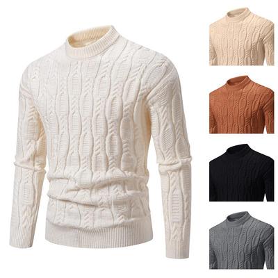 2025 Herren Plus Size Rundhals Jacquard Strickpullover - Herbst/Winter Mode