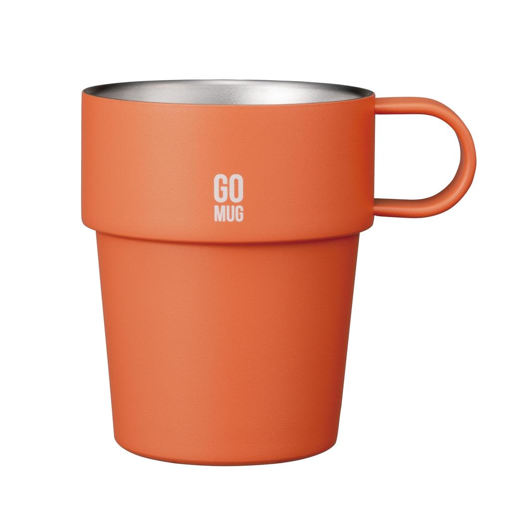 CB Japan Stainless Steel Mug, Vacuum Insulated, Double-Walled, 285ml, Orange, with Handle, Stackable, GOMUG ST., Convenience Store Coffee Cup