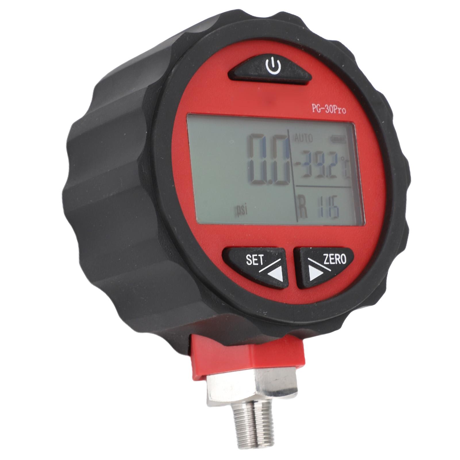 

Цифровой манометр 18 Npt 14.5800psi 0.15.5MPa Точность +0.5% ВП ЖК-дисплей Красный