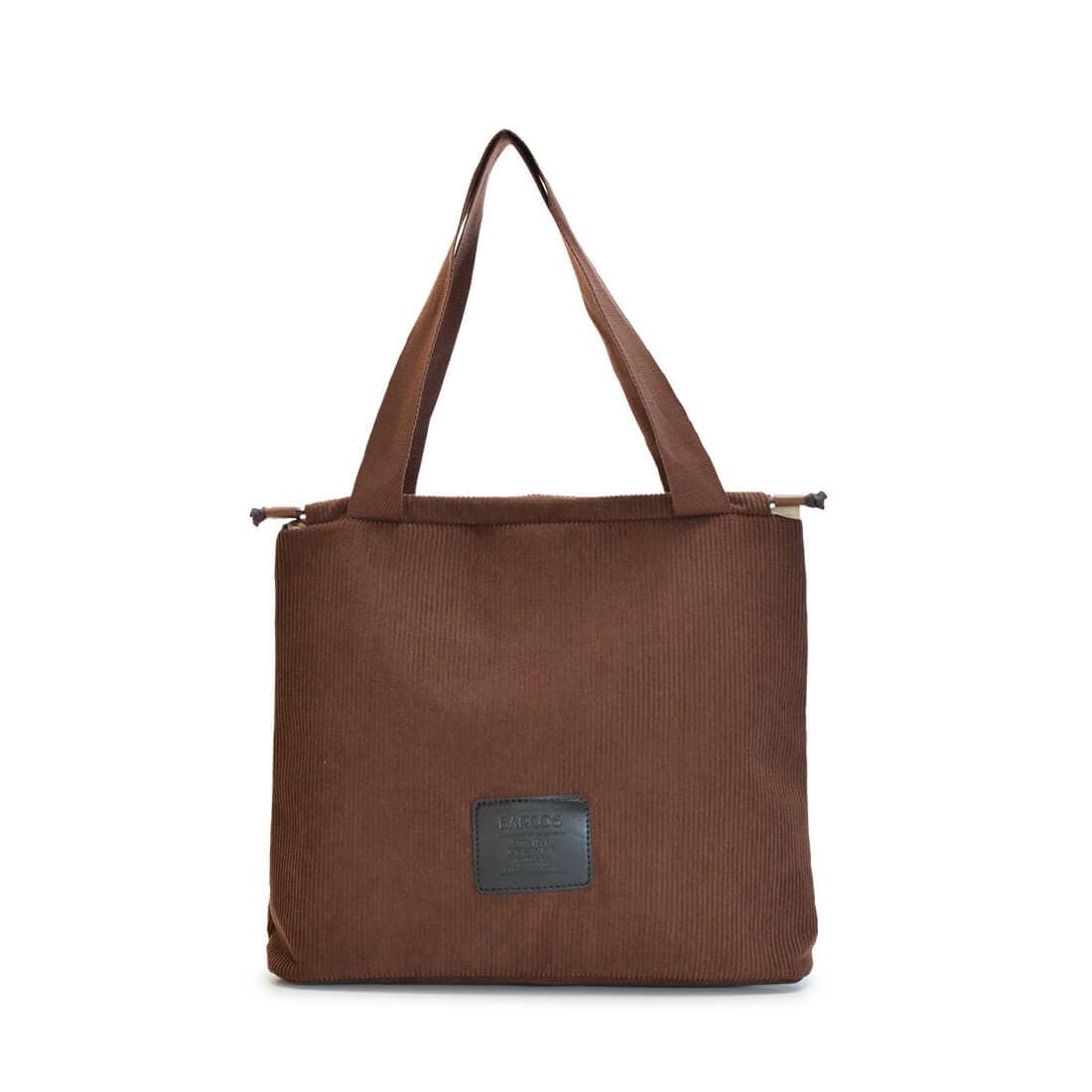 

Barcos Corduroy Handbag, Tote Bag, Shoulder Bag with Magnetic Closure, Easy to Use, Brown