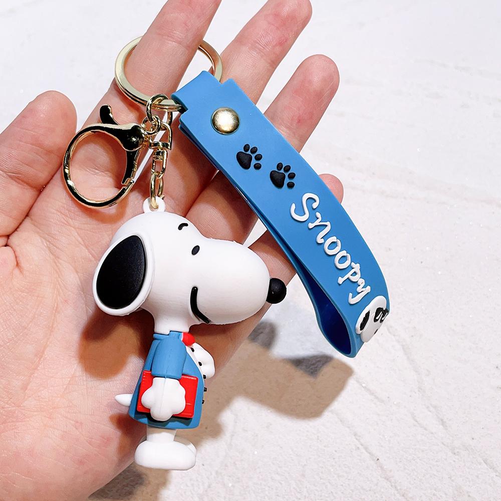 New Snoopy Doll Keychain Silicone Car Couple Keychain School Bag Ornament Birthday Gift for Friends Kawaii