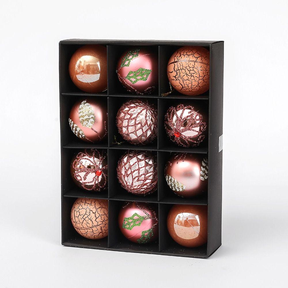 12pcs Shatterproof Painted Christmas Balls Pendant  Home New Year Festival Gift