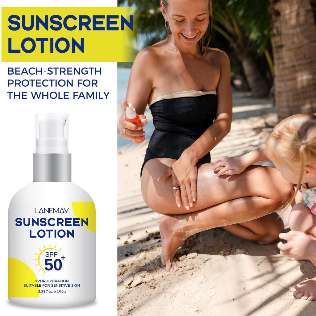 SPF 50 Sunscreen Lotion With Vitamin E - 72 HR Hydration and Touch Water Resistant & Non-Greasy Sunscreen Lotion,100g