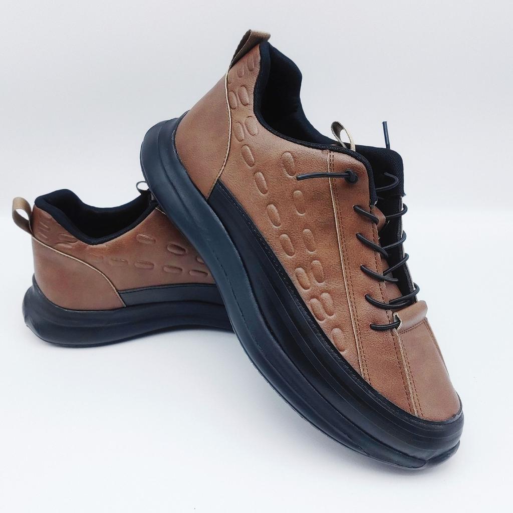 Men's Shoes Spring and Summer New Men's Casual Single Shoes Large Size Wedge Heel Elastic Belt Lace-up Single Shoes