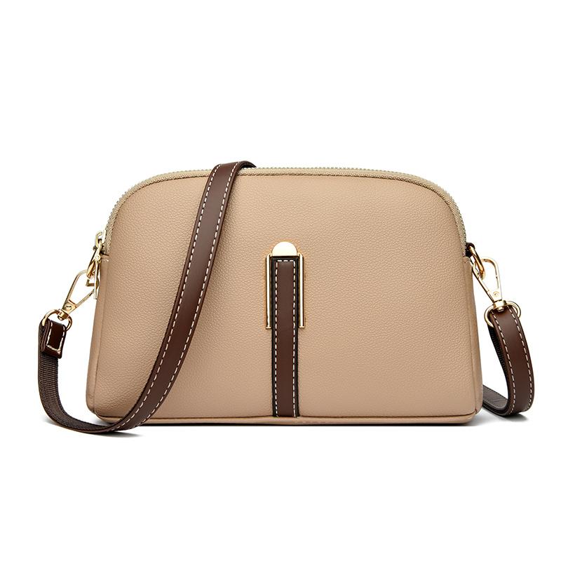 Ladies' New Trendy Crossbody Bag Shoulder Bag Square Leather Solid Color Bag Fashiable and Versatile Phe Bag Buckle