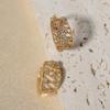 Golden Plated Hollow Zirconia Huggie Hoop Earrings for Women Jewelry Wedding Party Accessories