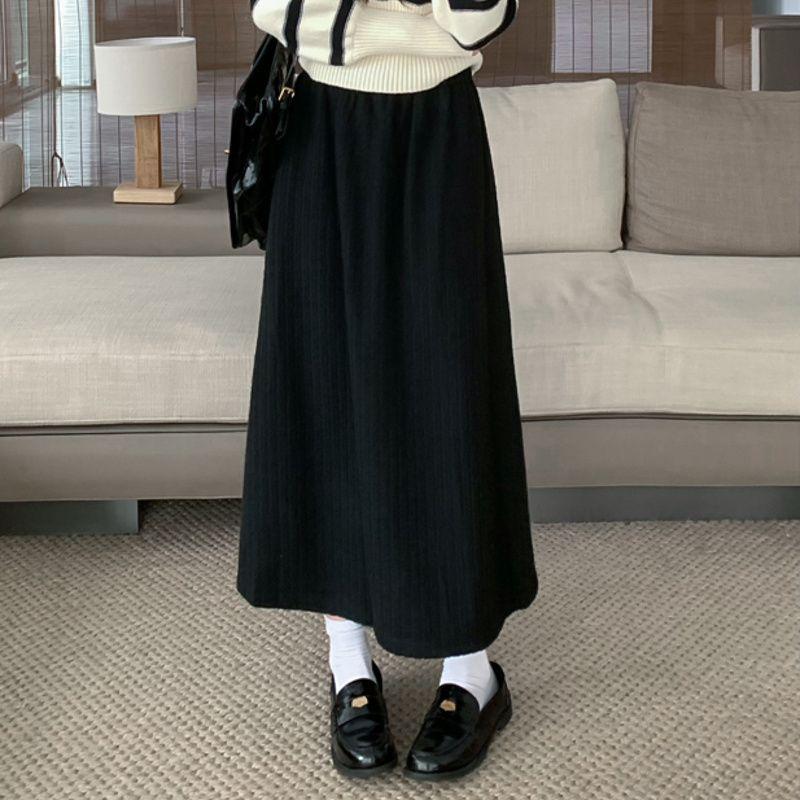 

Юбка Женская Одежда Осень Зима Средней Длины Серая Свободная 2XL