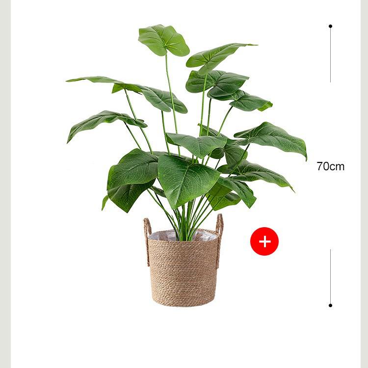 Nordic Style Monstera Faux Plant Arrangement for Living Room Decor