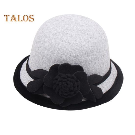 

Женская ретро-шапка с объемным цветочным декором и куполом контрастного цвета с короткими полями для холодной погоды, для свиданий, шопинга, вечеринок, головной убор серый