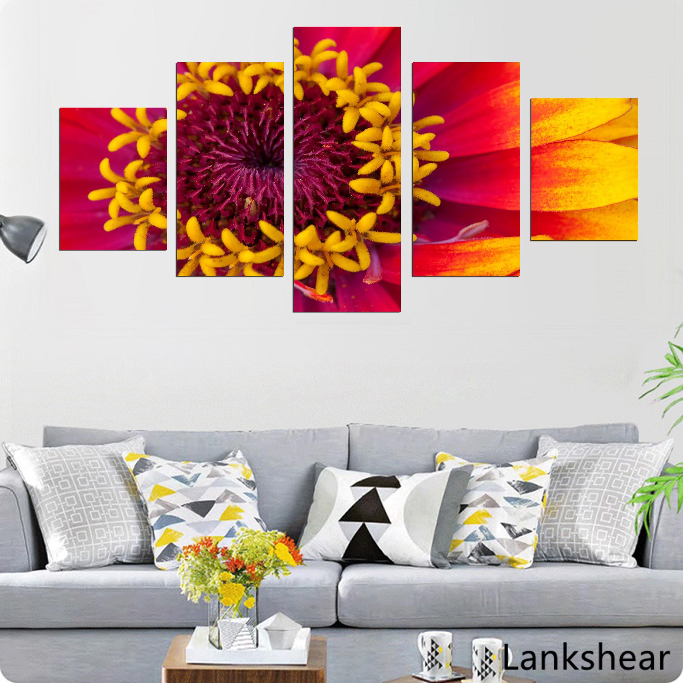 

Холст Живопись Настенные рисунки Домашний декор Рамка 5 штук Цветочные модульные картины HD Печать Абстрактный плакат для гостиной