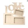 Family Art 3 In 1 Love  Rahmen Heart Shape Picture Holder Wooden Photo Frame