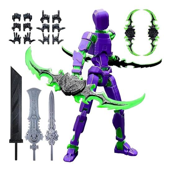 3D Printed Robot Action Figure with Accessories Movable Joints Robot Model Toy Articulated Dummy Figurine Decoration Ornament