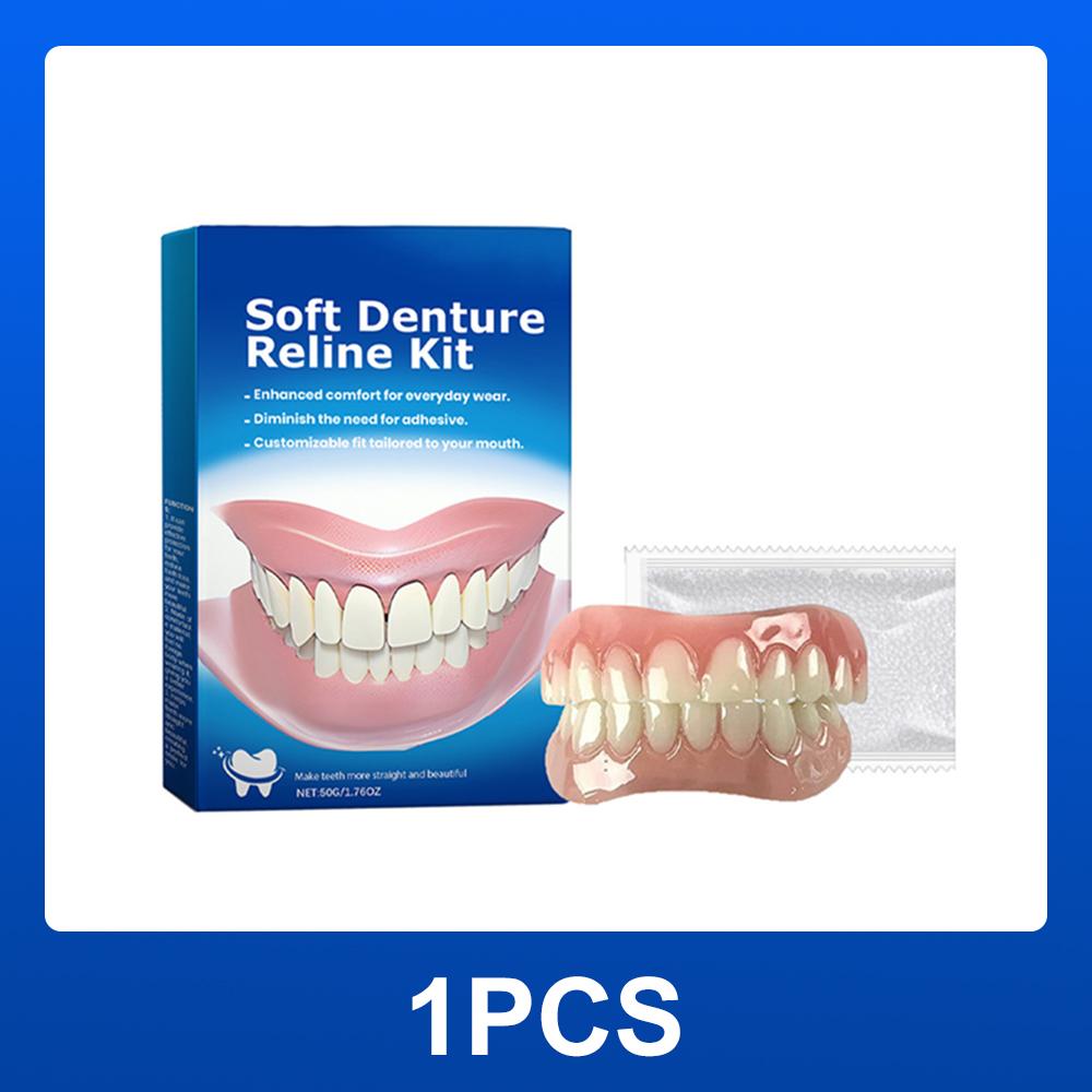 Denture Silicone Kit Soft Liners Upper Lower Teeth Set Easy Use Braces for Comfortable Fit