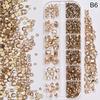Nail Art 12 Grids Colorful Flatback  Gems Diy Manicure Decor 3D Nail Diamond For Makeup, Nails, And Crafts