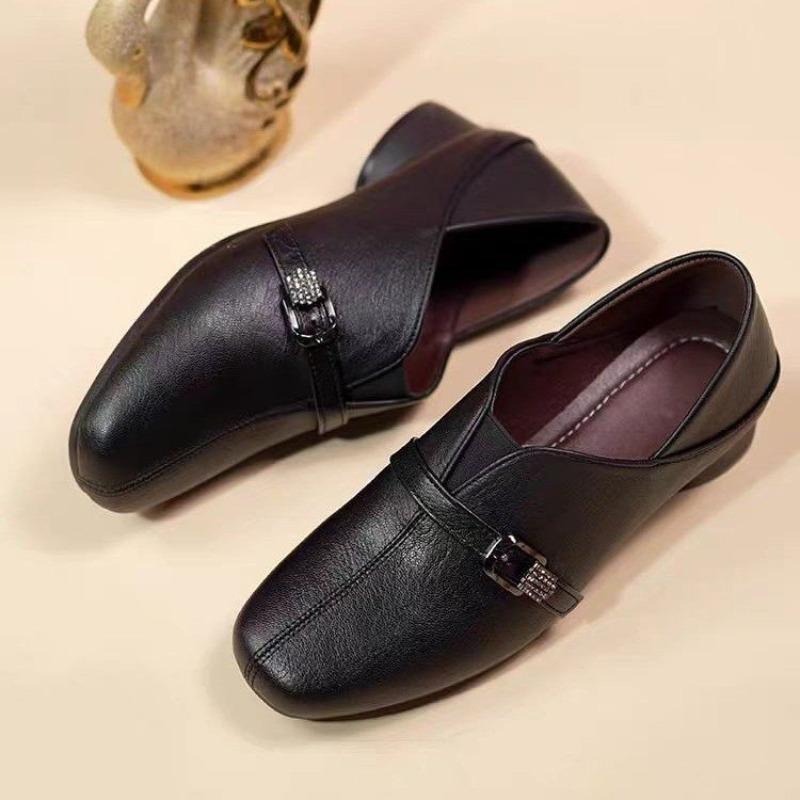 New Style Platform Shoes, Versatile Leather Shoes with Square Toes, Single Shoes
