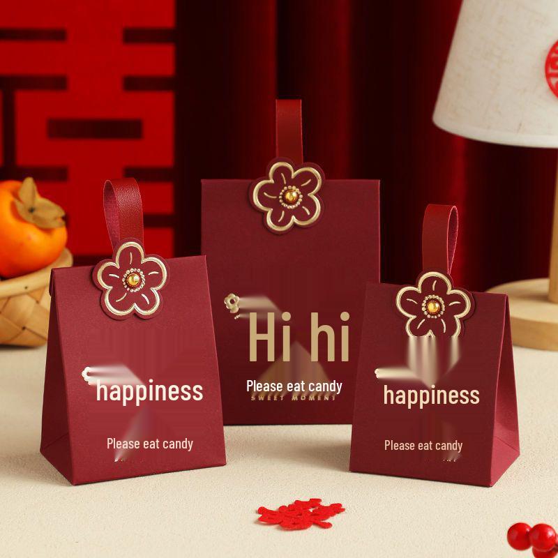 

2025 Wedding Candy Gift Box: Elegant Engagement Favor Packaging Vertical Double Happiness Small