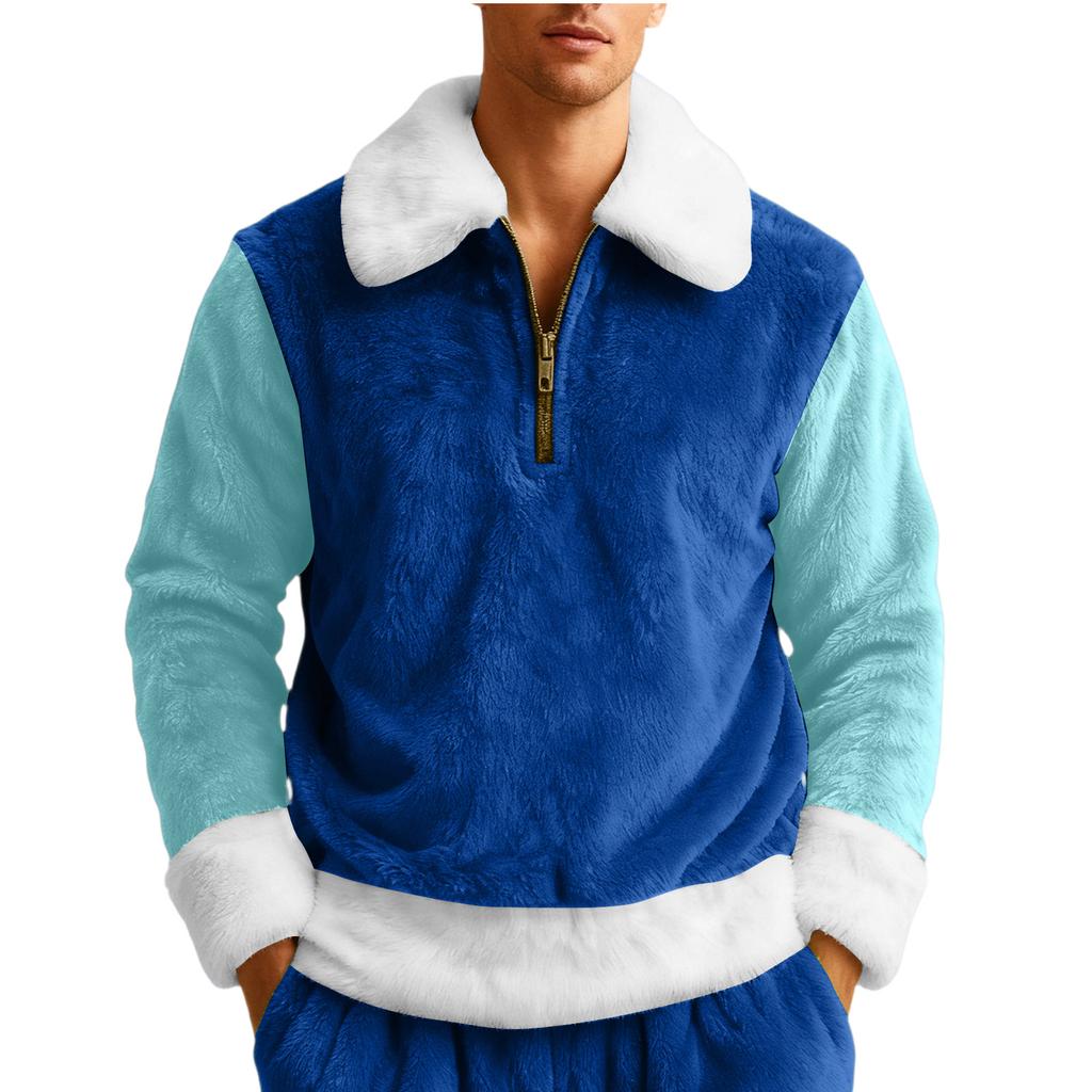 Men's  Leisure  Half   Zipper  Flip  Collar  Hoodie