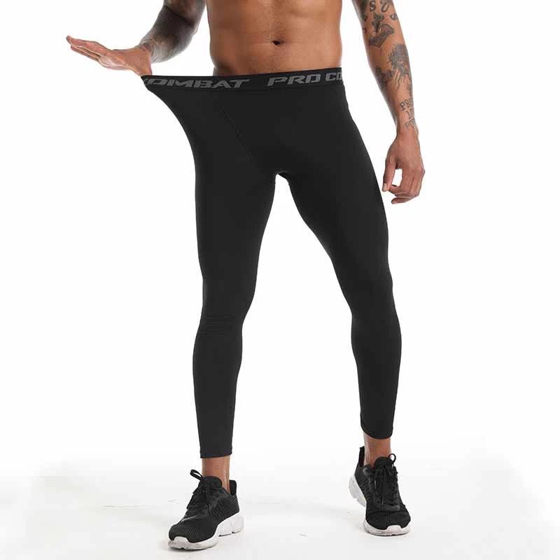 Men's Compression Sports Pants - Sweat-Wicking, High Elasticity, Breathable, Tight-Fitting for Basketball & Running.