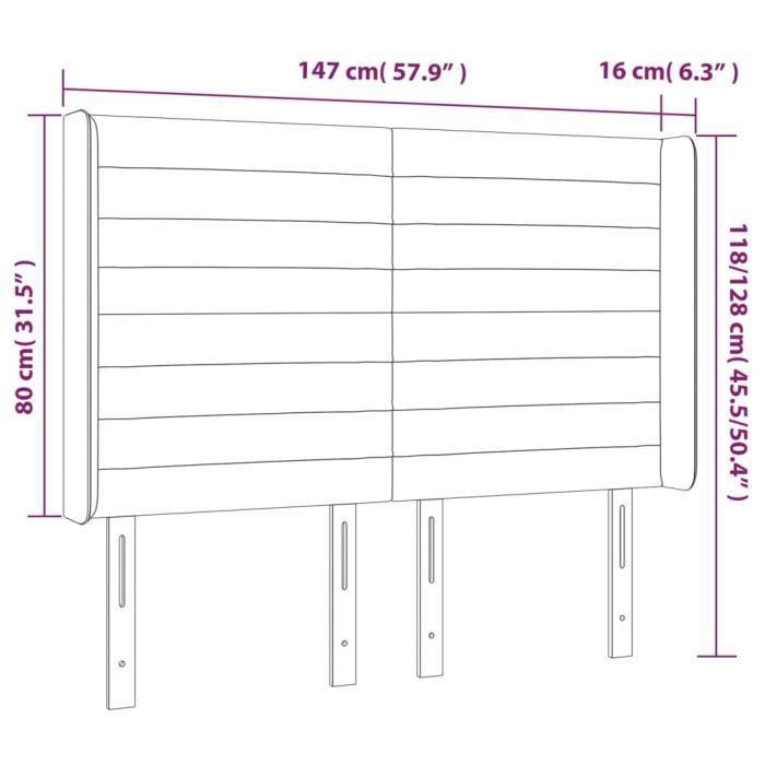 VidaXL Headboard with Ears Light Grey 147x16x118-128 Cm Velvet3119768