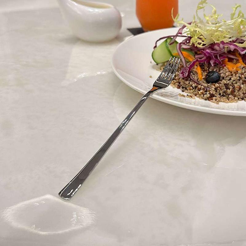 Rostfritt stål middagsgaffel Långt handtag bordsgafflar set koreanska bestick fyra fat sallad Dessert Fruktgafflar Kök