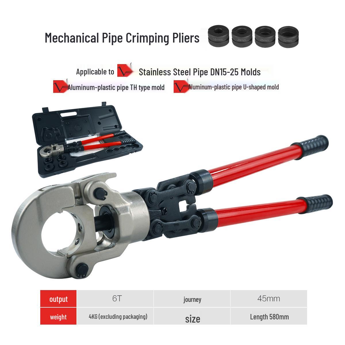 CW-1632 Pipe Crimping Pliers - Mechanical Crimping Tool for Plumbing and Valves