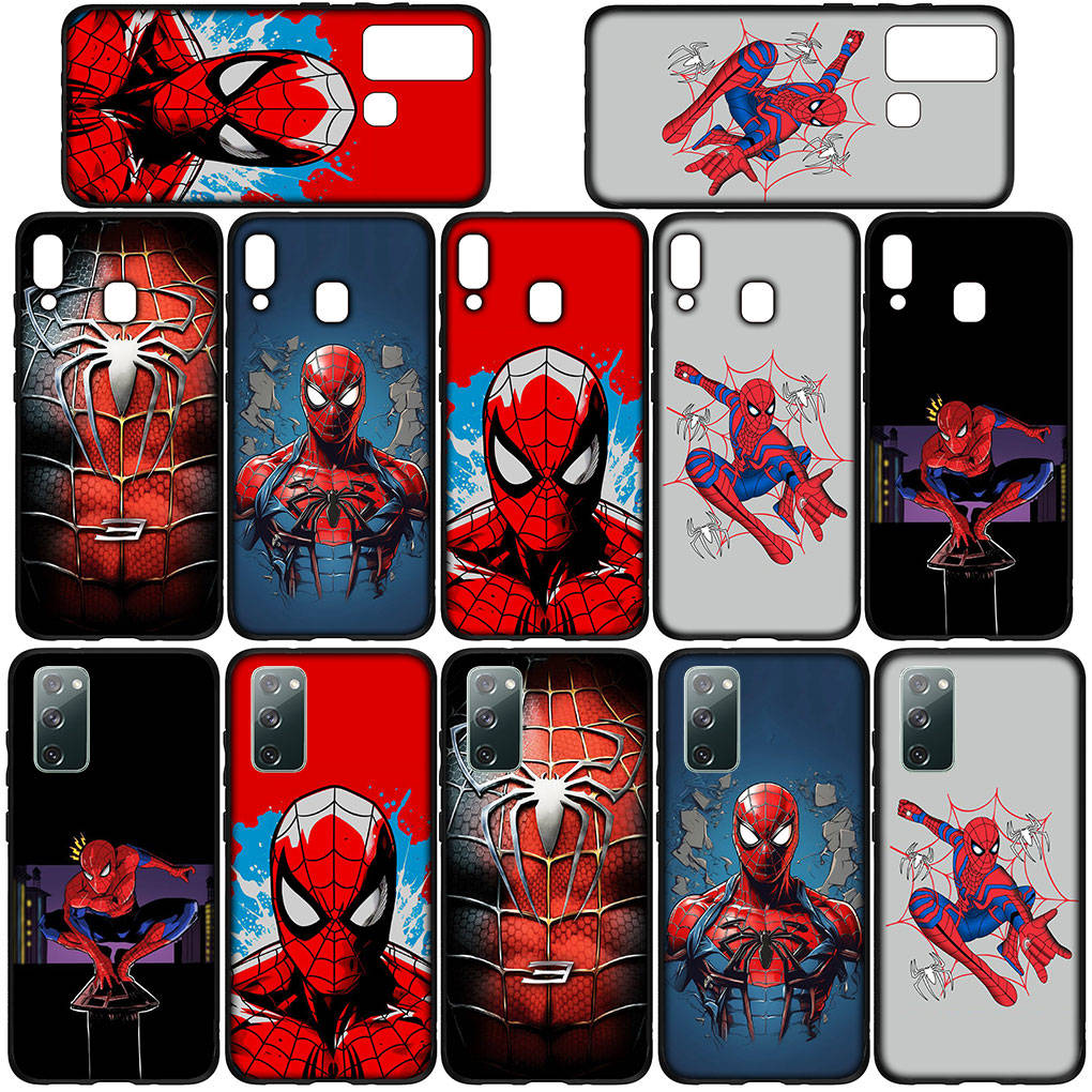 Phone Case for Samsung Galaxy S25 S24 S23 iPhone 16 15 Xiaomi Redmi Note 14 13 12 16E X 11 Pro Max OPPO Moto Huawei Marvel Comics Spider Man Spiderman