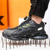 Neue Luftpolster Arbeitssicherheitsschuhe Anti-Smash Anti-Puncture Sicherheitsschuhe Herren Stiefel Stahlkappenschuhe Drehknopf Arbeitssneaker