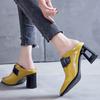 Fashion Women Chunky High Heel Single Shoes Pointed Toe Dual Purpose Shoes