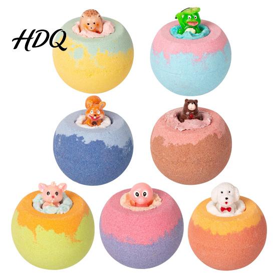 Essential Oils Fizzies Balls 1/7Pcs 100G Kids Bath Bombs with Toy Inside Plants Extract Relaxing Balls Dry Skin Moisturizing Shower Salt Ball