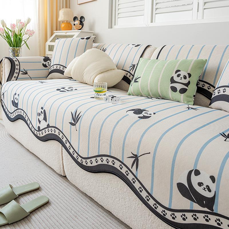 Summer ice silk sofa cushion special-shaped mat seat cushion non-slip 2025 new cool seat cushion high-end cover cloth