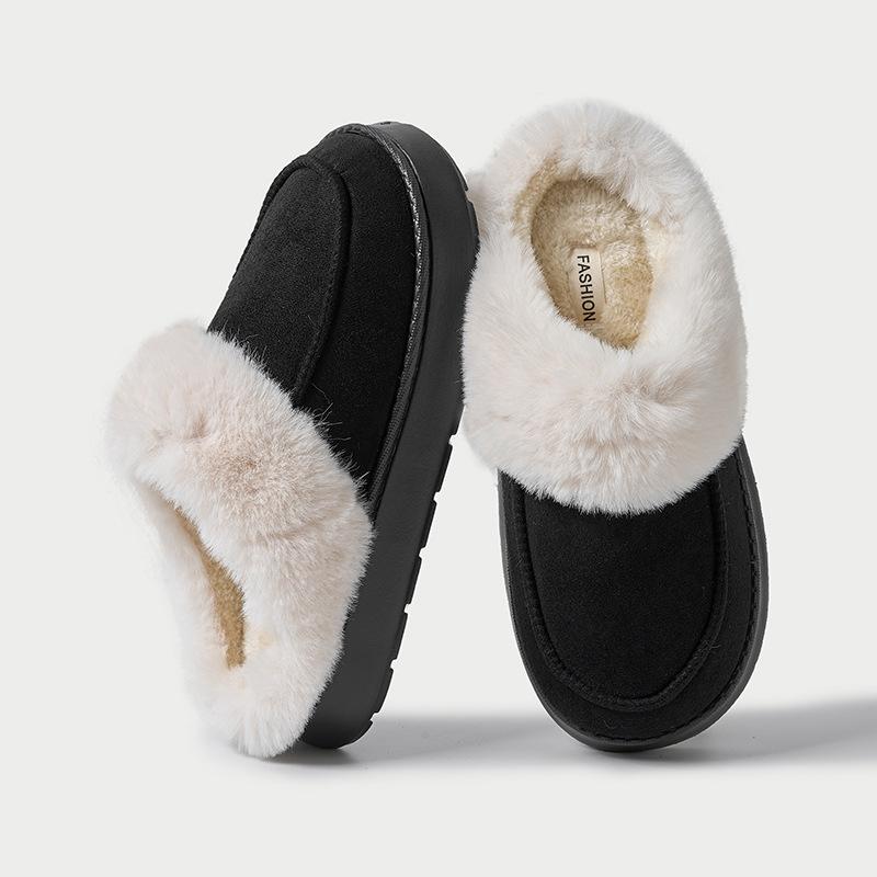Men's cotton slippers autumn and winter new indoor home non-slip wool slippers outer wear plush warm thick-soled household cotton shoes