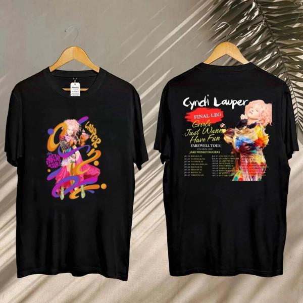 

Cyndi Lauper Graphic Shirt, Cyndi Lauper Girl Just Wanna Have Fun Farewell Tour Unisex T-Shirt S