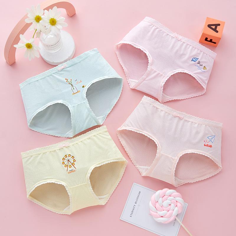 4Pcs Girls Modal Boxer Briefs Cute Cartoon Soft Breathable Kids Underwear M to 4XL M