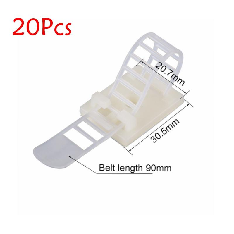 10/20 st buntbandsfäste Justerbara klämmor Självhäftande rem Fixhållare Plast Nätverkskabel Nätsladd Bil Organizer Clamp