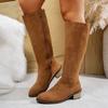 Thick Heel Skinny Suede Over Knee Boots Women's Side Zipper High Heel Long Tube Fashion Boots